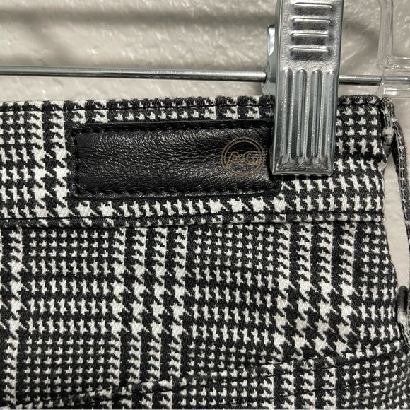 AG Adriano Goldschmied Black White Plaid Mini A Line Skirt Size 23r - Picture 4 of 7